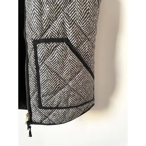 J.Crew  Gold Hardwear Flannel Puffer Vest Black Cream Size XS