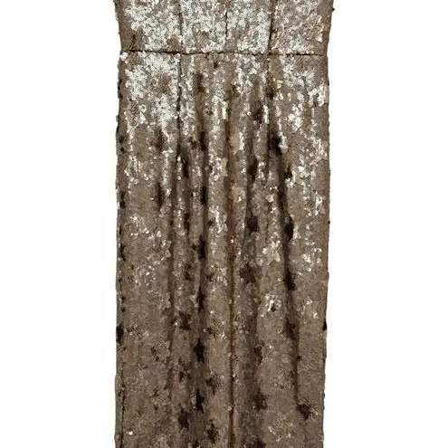 Dress the Population Brass Sequin Mermaid Maxi Gown Size XS