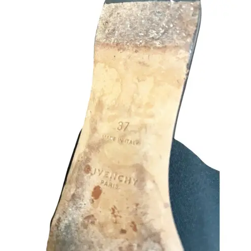 Givenchy Bedford Black Logo Print Leather Slip On Mules Size 6.5