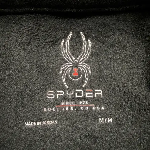 Spyder Women's Shimmer Bug Half Zip Velour Fleece Pullover Size Medium Black