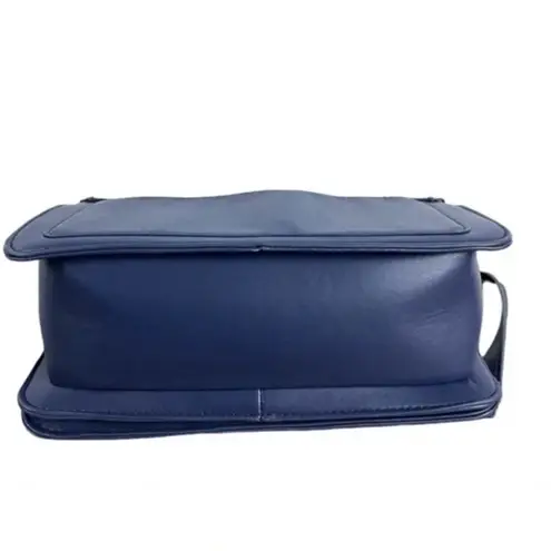 Badgley Mischka denim diamond quilted crossbody with faux pearls and a turn lock