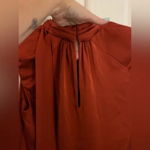 Ramy Brook M Aviva Structured Shoulder Blouse in Clay FLAW