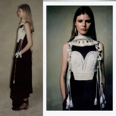 Altuzarra Apollonia Crochet Bustier Linen Silk Maxi Dress Black Size 34FR (2 US)