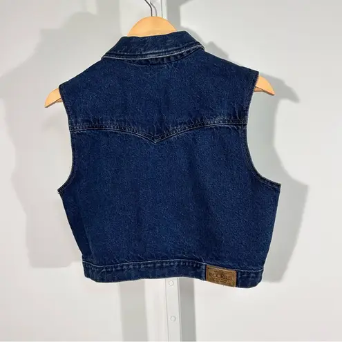Vintage Rockies Denim Vest – Women’s Medium – Y2K Western / Rodeo / Country Core Blue