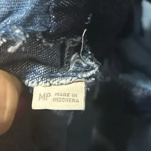 One of a Kind Patchwork Denim Overalls β Medium Petite Cropped Jean Jumpsuit Blue Size undefined