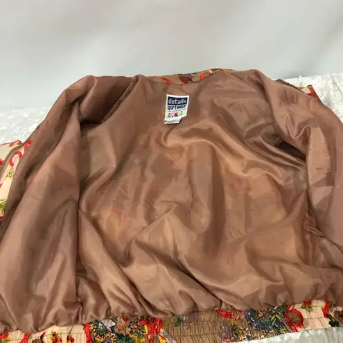 Vintage Details Sportswear Womens Silk w/pockets Zip Up Bomber Jacket S Flawed