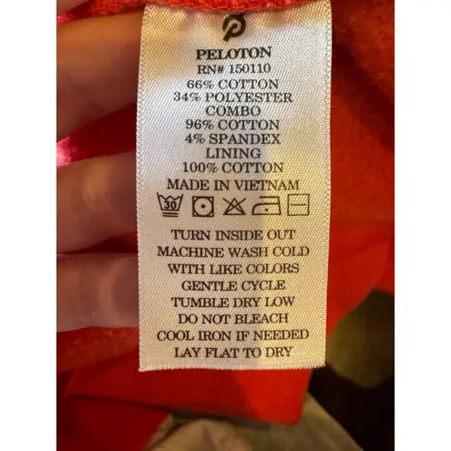 Peloton Jacket Women XL Red Full Zip Hoodie Sweatshirt Logo Graphic Athletic