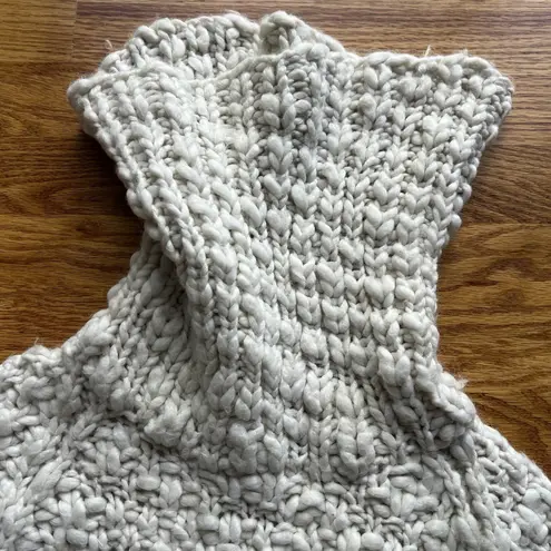 Vivienne Tam Chunky Knit Turtleneck Sweater White Wool Blend Textured Women's Sm
