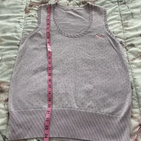 Puma  Y2K lavender animal prints cotton preppy academia summer golf vest, size S