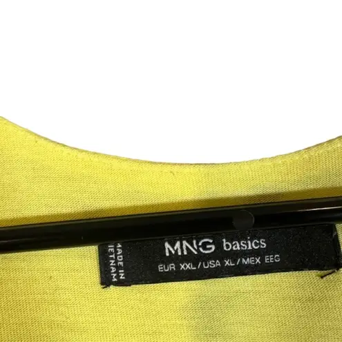 MNG by Mango Yellow Palm Tree High Low Hem Sleeveless Tank Top Women Sz XL