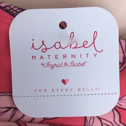 Isabel Maternity Swimsuit One Piece Size Medium Pink Floral Halter Neck NWT