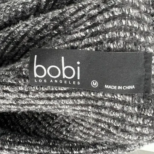 Bobi Los Angeles Off-Shoulder Half Sleeve Knit Top Charcoal Gray Size Medium