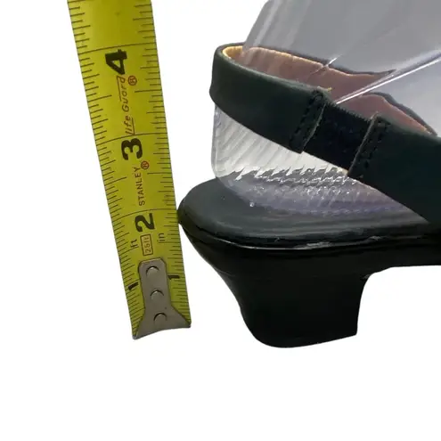 Sofft Slide Sandal Kitten Heels Women’s Size 8M Navy Leather Open Toe Slingback Blue