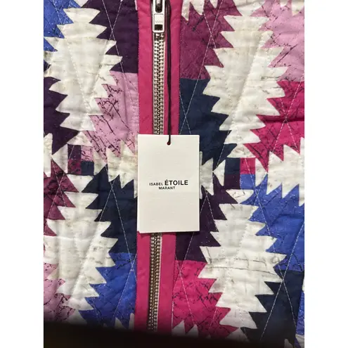 Isabel Marant ETOILE Hafileal Quilted Multicolor Patchwork Crop Jacket Size 2 - Image 12