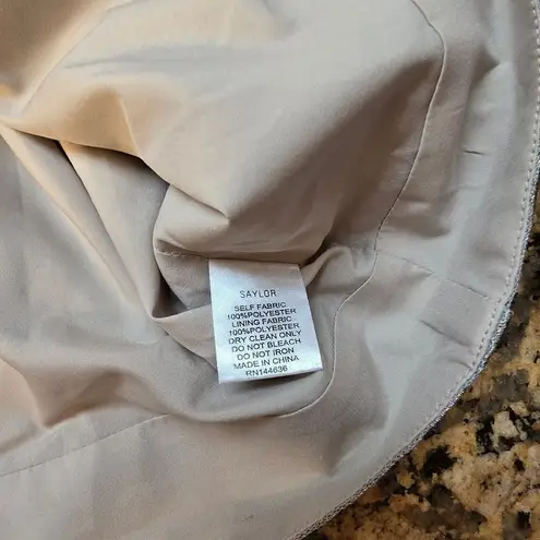 Saylor  Remie Platinum Sequin‎ Back Zipper Cropped Top sz L NWT