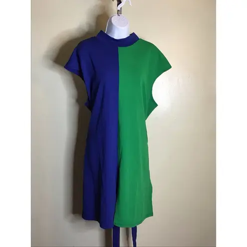 Ashley Stewart Colorblocked Tunic Shirt/ Mini Dress Sz. 22/24 Green/Blue NWT Blue
