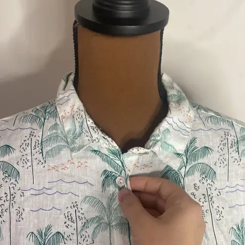 C&C California C & C California linen tropical palm beach scenery print camp shirt size M