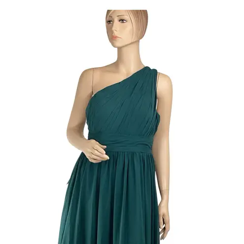 Azazie Charlize Stretch A-Line One Shoulder Mesh Floor-Length Dress
