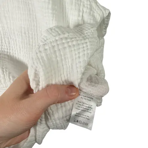 Rip Skirt White Cotton Gauze Popover Shirt 100% Cotton Beach Coverup Womens XXL