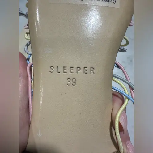 NWT Sleeper Macaroni Strappy Sandals Pastel Pink Sz 39 $220