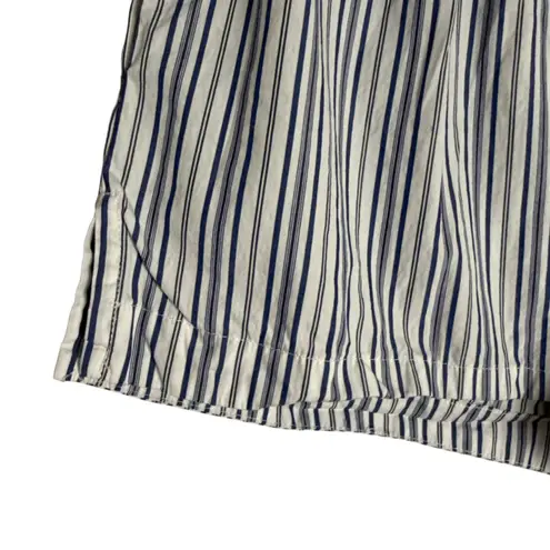 Ronny Kobo Maja Blue White Striped Button Up Top Shorts Set Coastal S