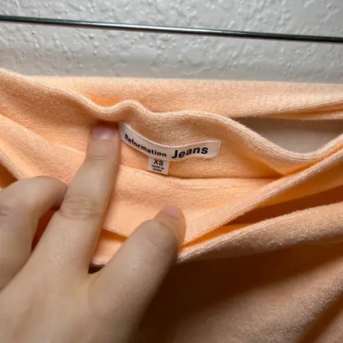 NWT Reformation Jeans Terra Apricot Skirt XS Wrap Mini Terry beach resort Orange