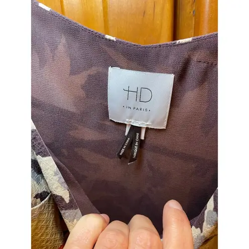 HD in Paris Anthropologie Women 2 Silk Dress Fern & Flower Flowy Slip Dress Boho