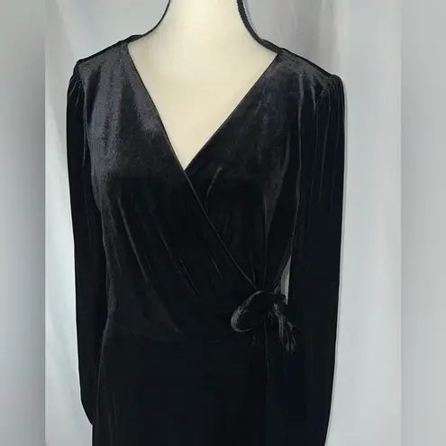 Karl Lagerfeld Womens Velvet Side Tie A-line Dress Size 12 Holiday Party