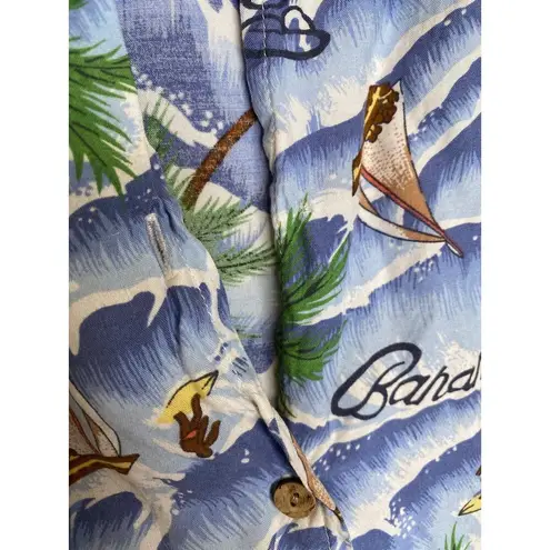 Gloria Vanderbilt Bahamas Tropical Short Sleeve Button Down Shirt Sz Lg Rayon