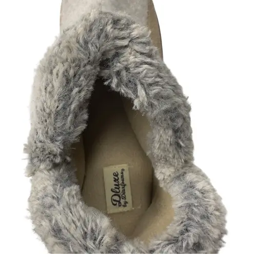 Dearfoams Dlux by Cozy Women's Beige & Gray Booties Slip-On Shoes Size XL