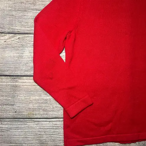 VTG 90s Christmas Cardigan Sweater Red Penguins Sequins Holiday Womens L Festive Size L