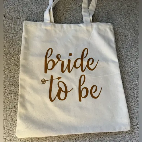 “Bride to be” Canvas Tote Bag Bridal Wedding Bachelorette Beach White