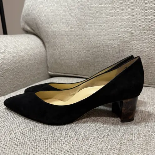 Sarah Flint Perfect Emma Black Suede Tortoiseshell Block Heel Shoes Size 39