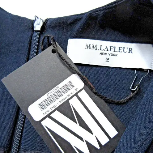 MM.LaFleur NWT Annie in Galaxy Blue V-neck Stretch Crepe Fit & Flare Dress 0P