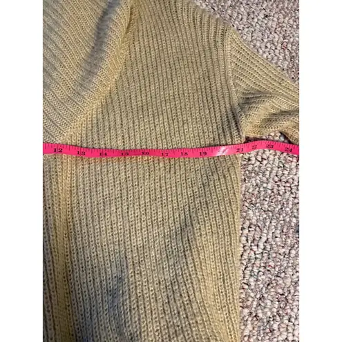 Judy Blue Chunky Knit Open Front Cardigan Sweater Beige Wool Blend Medium/Large