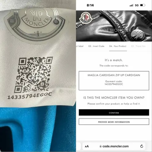 Moncler Maglia Grenoble Cardigan Fleece Jacket Bright Blue Size Small