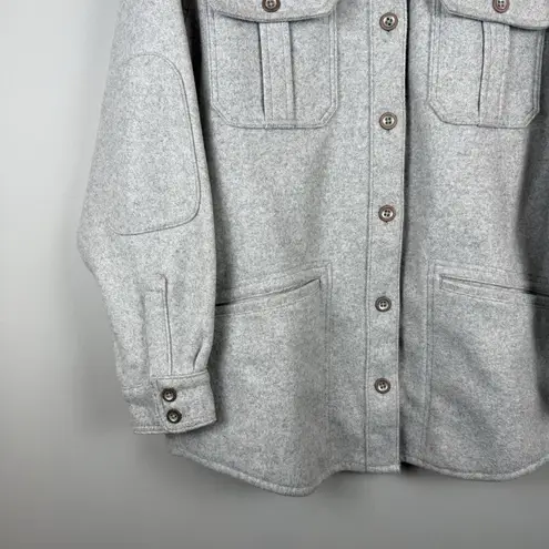 Natural Reflections Shirt Jacket Women 1X Heathered Gray Chore Outdoorsy Durable