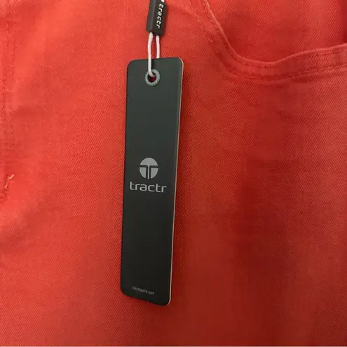 Tractr Women's Mona High Rise Ankle Length Coral Pink Jeans Size 14 NWT Red