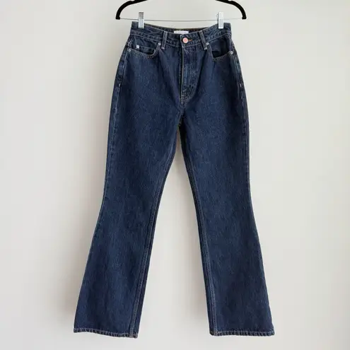 Ganni Jeans Womens 26 Betzy Slim Flare Dark Wash Blue Stone Minimalist Staple