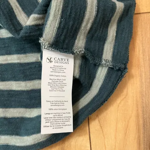 Carve Designs Bodie Funnel Neck Women's Sweatshirt Blue Stripe Size XS