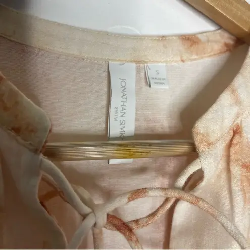 JONATHAN SIMKHAI Orange Gauze Opal Tie Dye Mini Dress Cover Up Size Small $345