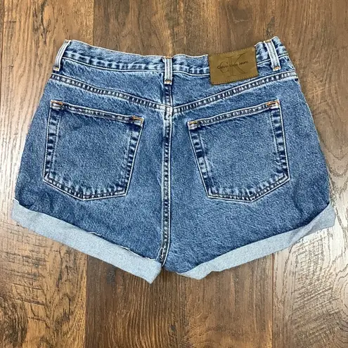 Calvin Klein  Vintage Double Stone Wash Classic 5 Pocket  Cutoff Jean Shorts