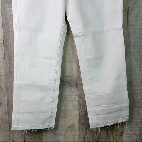 EVIDNT Los Angeles Size 26 Essen Relaxed White Raw Hem Straight Leg Denim Jeans