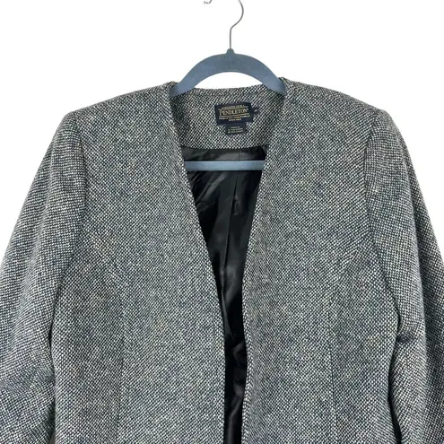 Pendleton Sz S NWT Women's Gray Blue Open Front Long Sleeve Wool Blazer
