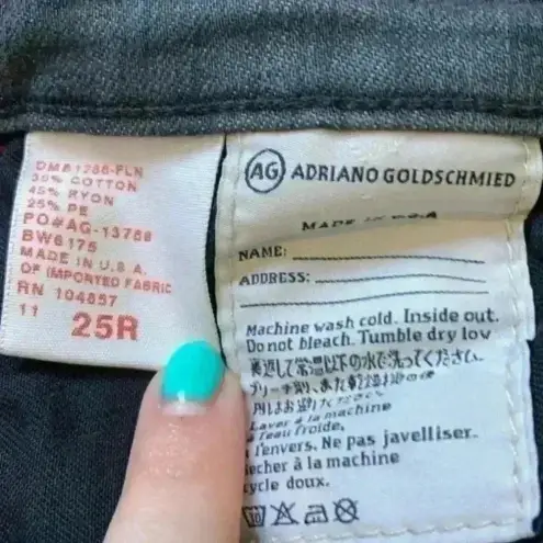 AG Adriano Goldschmied  ripped black the Stevie slim straight jeans in size 25