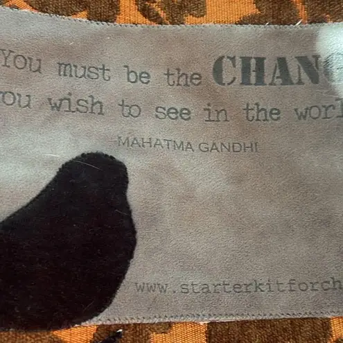 Rock Love Peace Tapestry Tote 20”x16” Orange