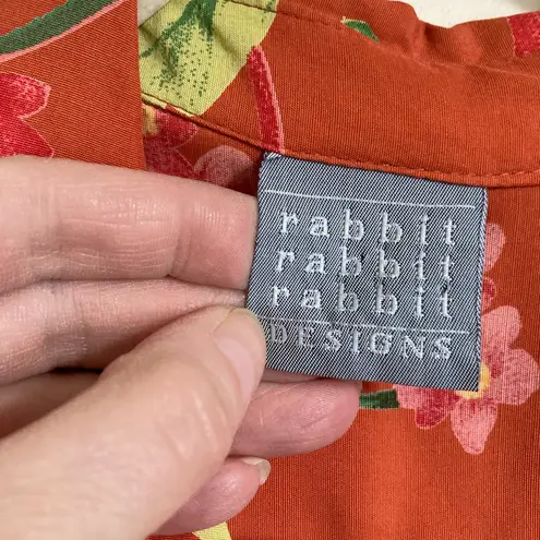 Rabbit, Rabbit, Rabbit Designs Vintage Coral Tropical Sleeveless Maxi Dress Size 12