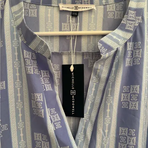 Michelle McDowell Morgan Dress Santorini Blue Size XXL NWT Tiered Babydoll