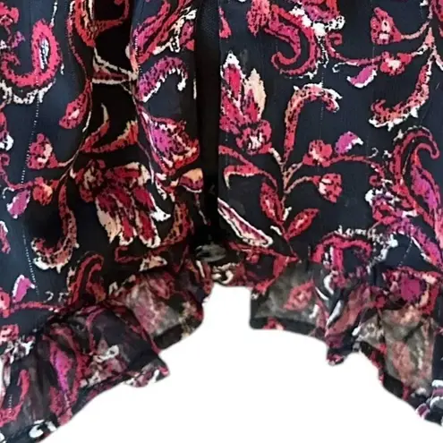 Sam Edelman  Sleeveless Floral Paisley Ruffle Midi Dress w/ Belt Size XS Women's