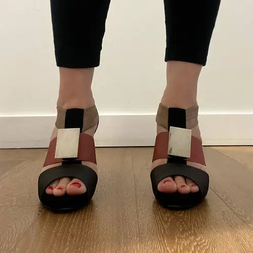 Pierre Hardy Suede Colorblock Pattern Sandals used Size undefined